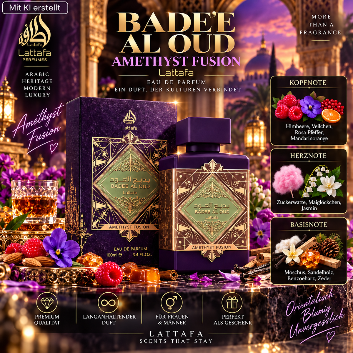 Lattafa Badee Al Oud Amethyst Fusion 100ml