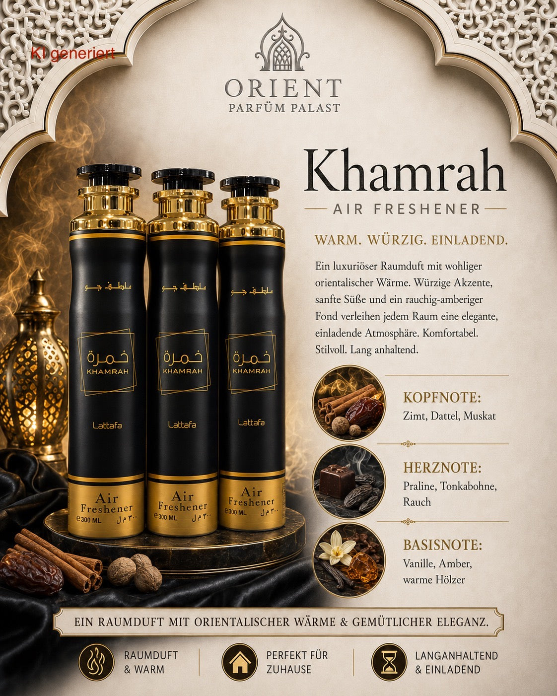 Lattafa 3x Khamrah Airfresher