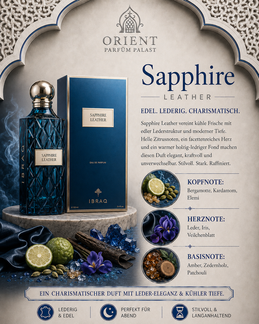 Ibraq Sapphire Leather Ibrahim AlQurashi for women and men 150ml